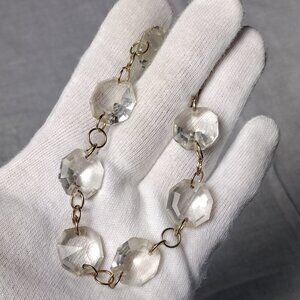 Glass Diamonds & Gold-Tone Chain Bracelet